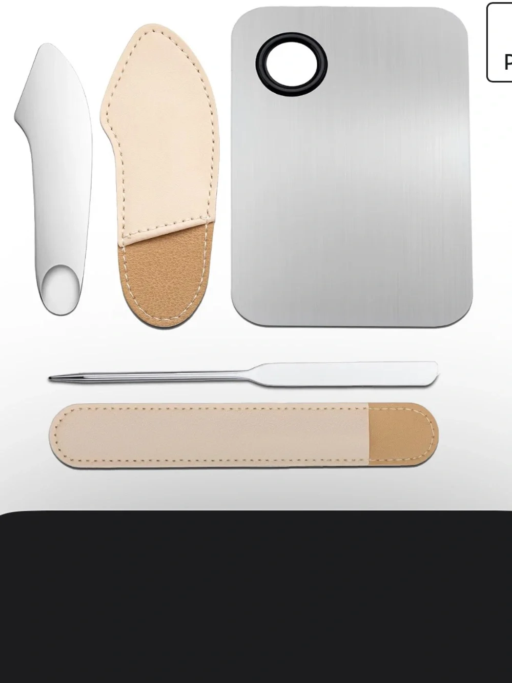 3 Piece Makeup Mixing Tray Palette, Cosmetic Scraper, Foundation Spatula KBeauty